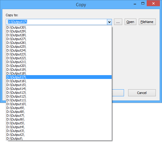 Extract dialog of 7-Zip File Manager