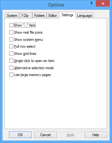 Options - Settings